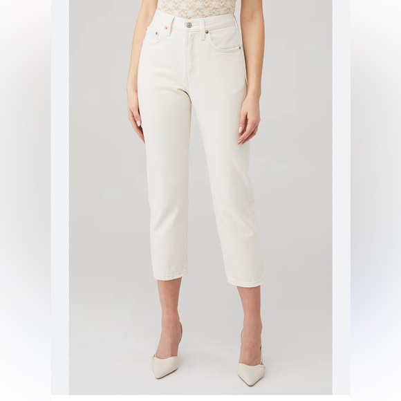 Levi’s Premium 501 Crop Jeans White/Cream – W27 L26 - Picture 4 of 11